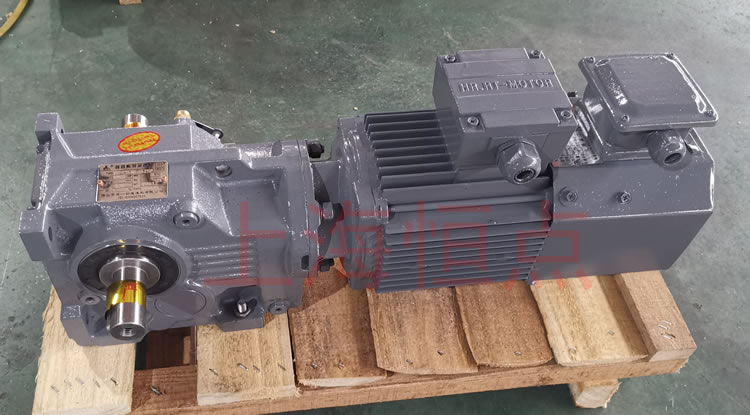 K37系列減速機輸入配變頻電機，輸出雙軸A+B 實物照片