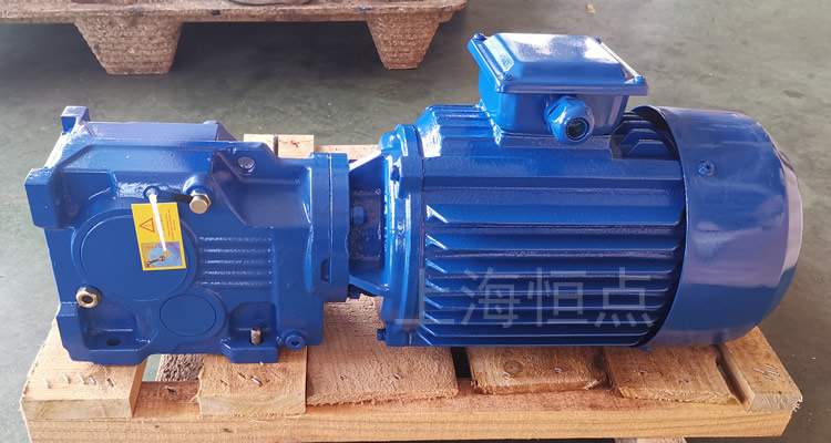 K37系列減速機，單軸輸出，配普通圓殼藍色電機
