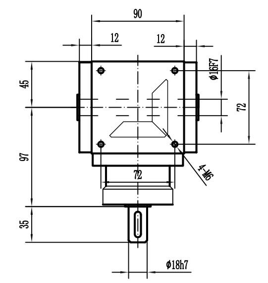 HDA09系列換向器：HDA09-2：1-E外形安裝尺寸圖3